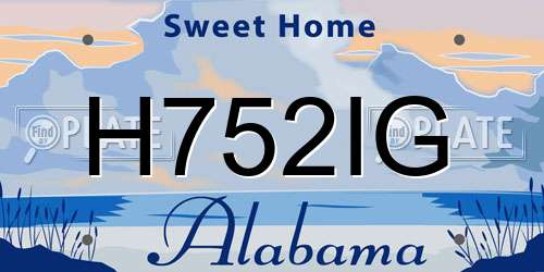 H752IG Alabama License Plate