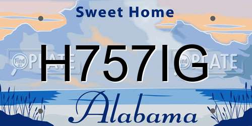 H757IG Alabama License Plate