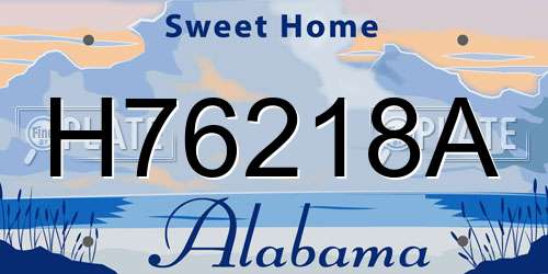 H76218A Alabama License Plate