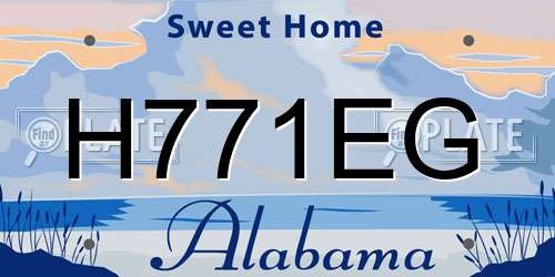 H771EG Alabama License Plate
