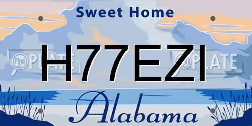 H77EZI Alabama License Plate