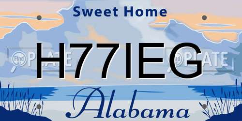 H77IEG Alabama License Plate