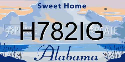 H782IG Alabama License Plate