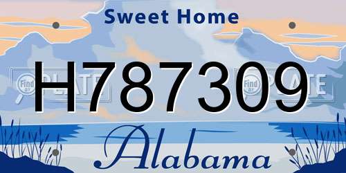 H787309 Alabama License Plate