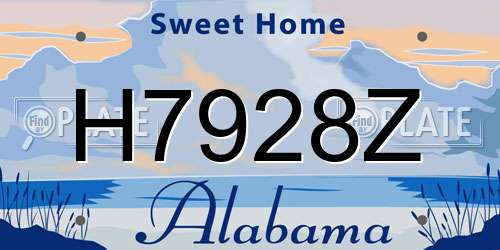 H7928Z Alabama License Plate