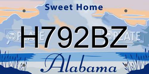 H792BZ Alabama License Plate