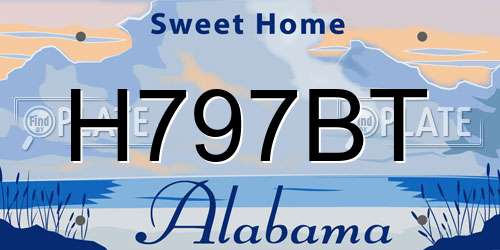 H797BT Alabama License Plate
