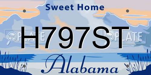 H797ST Alabama License Plate
