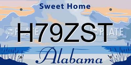 H79ZST Alabama License Plate