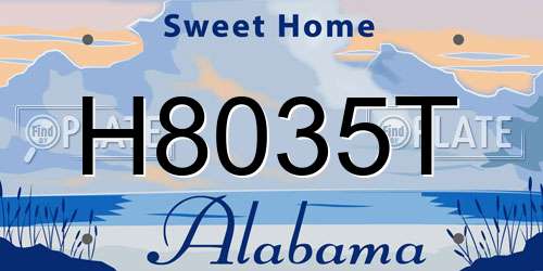 H8035T Alabama License Plate