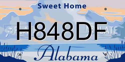 H848DF Alabama License Plate