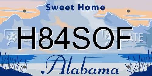H84SOF Alabama License Plate