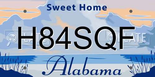 H84SQF Alabama License Plate