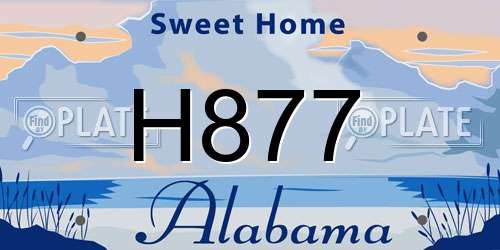 H877 Alabama License Plate