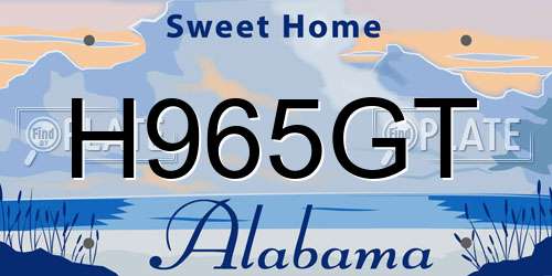 H965GT Alabama License Plate