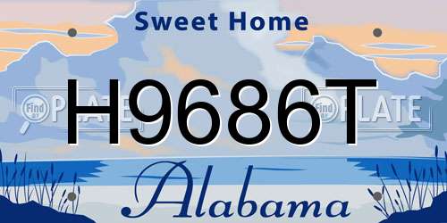 H9686T Alabama License Plate