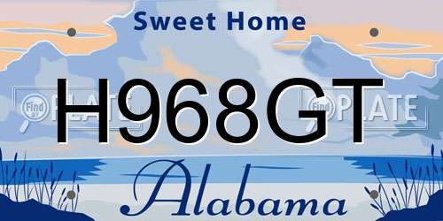 H968GT Alabama License Plate