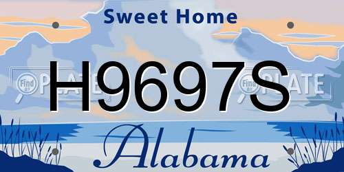 H9697S Alabama License Plate