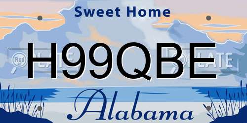 H99QBE Alabama License Plate