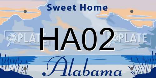 HA02 Alabama License Plate