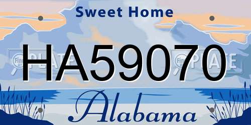 HA59070 Alabama License Plate