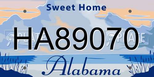 HA89070 Alabama License Plate