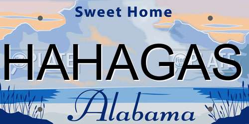 HAHAGAS Alabama License Plate
