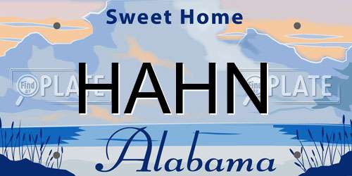 HAHN Alabama License Plate