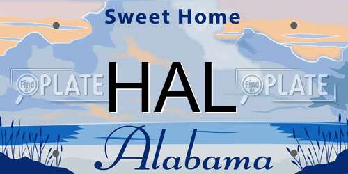 HAL Alabama License Plate