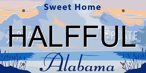 HALFFUL Alabama License Plate