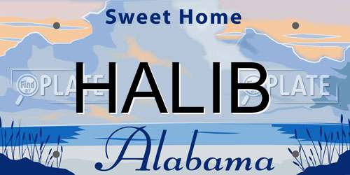 HALIB Alabama License Plate