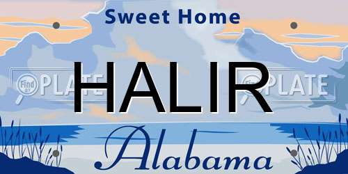 HALIR Alabama License Plate