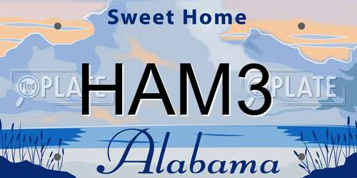 HAM3 Alabama License Plate