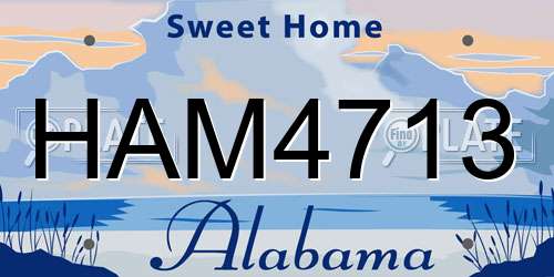 HAM4713 Alabama License Plate