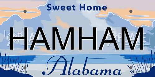 HAMHAM Alabama License Plate