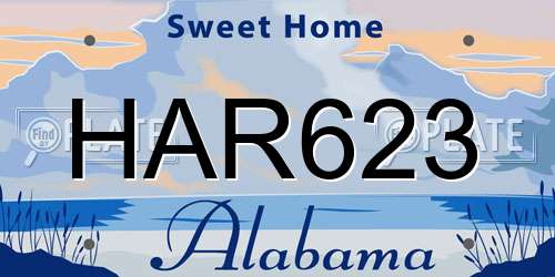 HAR623 Alabama License Plate