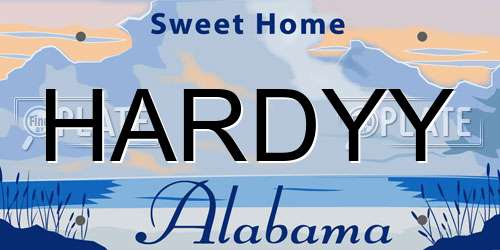 HARDYY Alabama License Plate