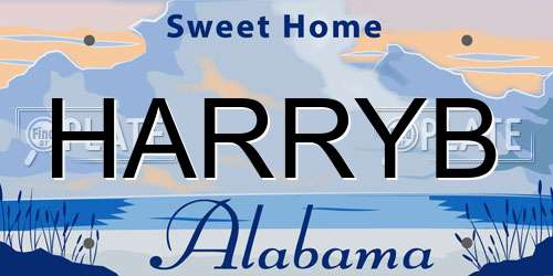 HARRYB Alabama License Plate