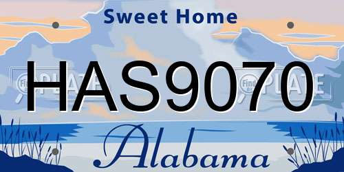 HAS9070 Alabama License Plate