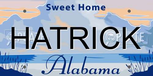 HATRICK Alabama License Plate