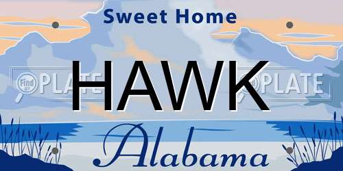 HAWK Alabama License Plate
