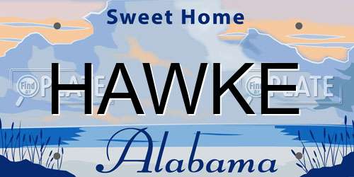 HAWKE Alabama License Plate