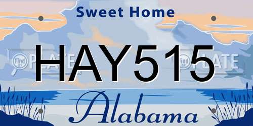 HAY515 Alabama License Plate