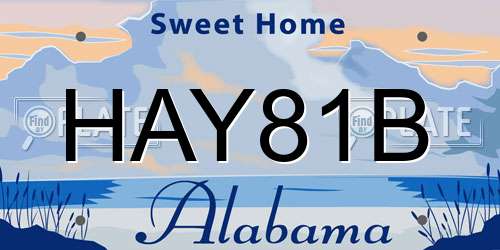 HAY81B Alabama License Plate