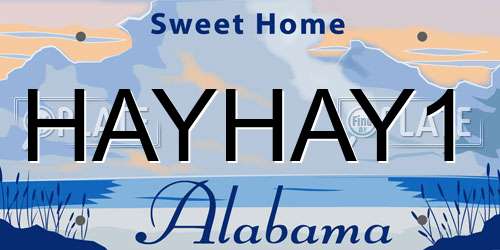 HAYHAY1 Alabama License Plate