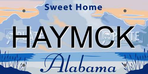 HAYMCK Alabama License Plate
