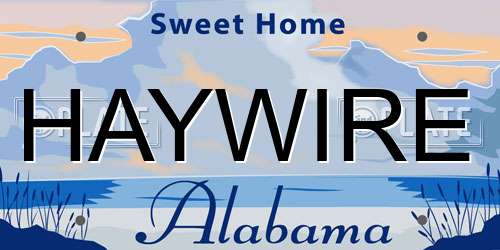 HAYWIRE Alabama License Plate