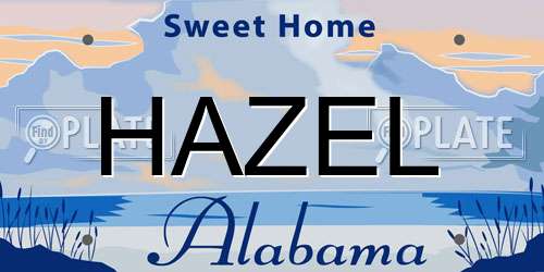 HAZEL Alabama License Plate