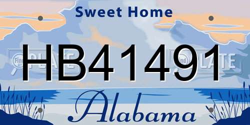 HB41491 Alabama License Plate