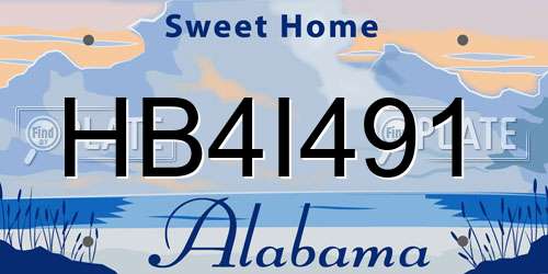 HB4I491 Alabama License Plate